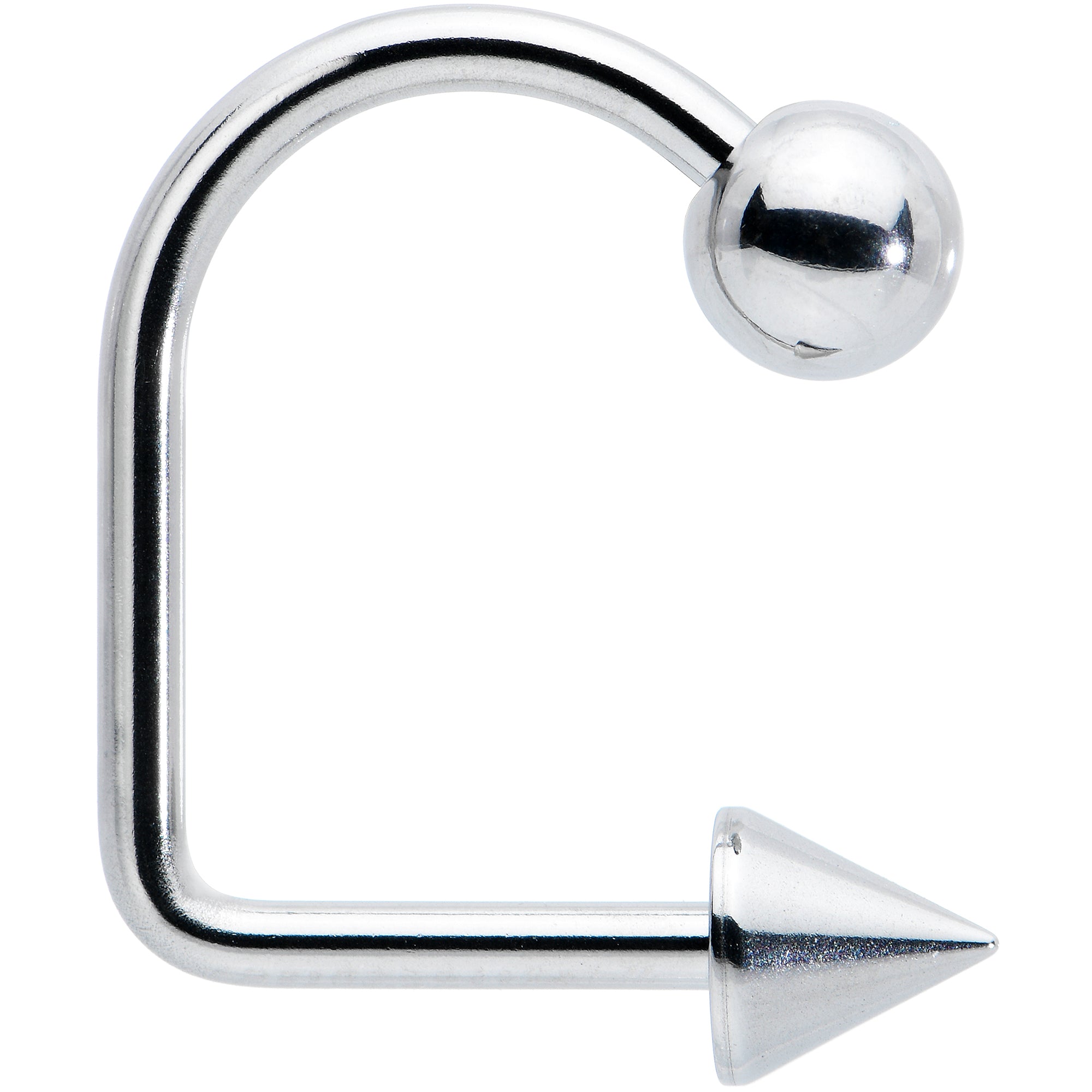 Labret con púa esférica LIPPYLOOP de acero inoxidable 14G