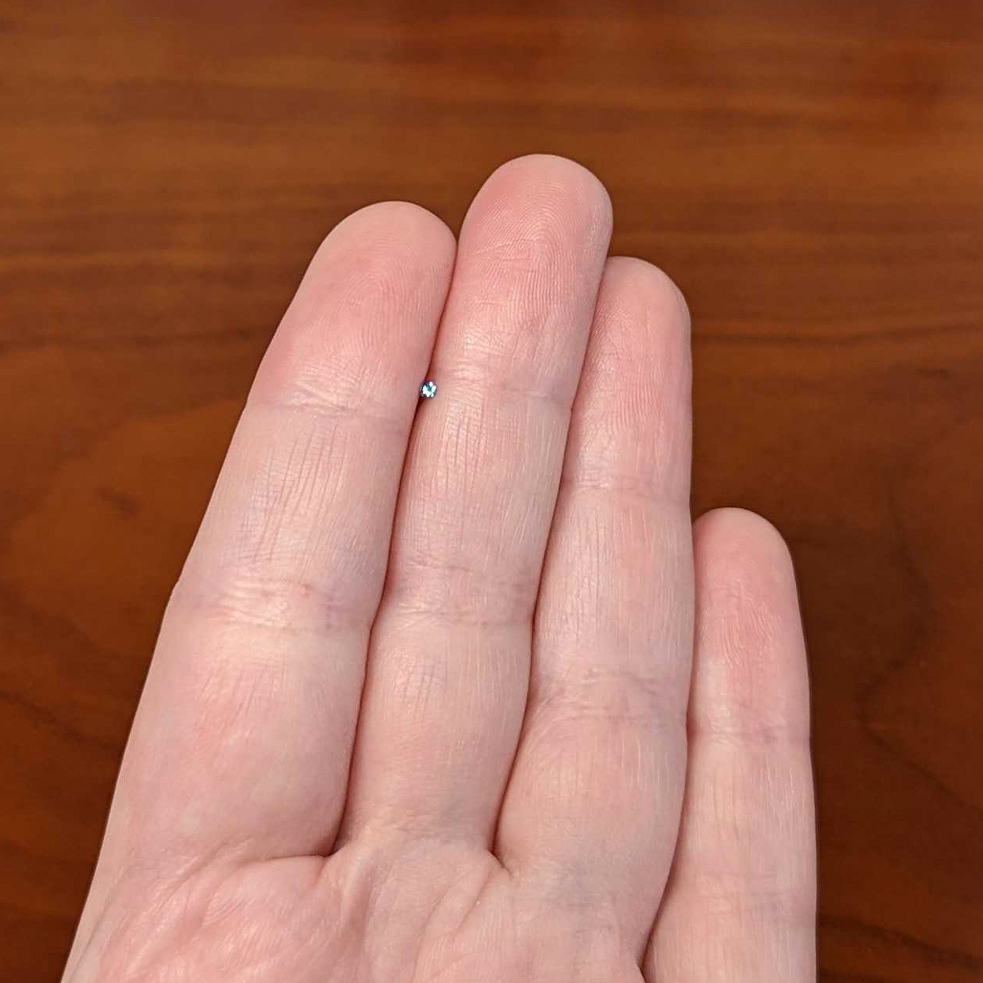 20G Stainless Steel Light Blue Gem Micro Nose Ring L-Shaped