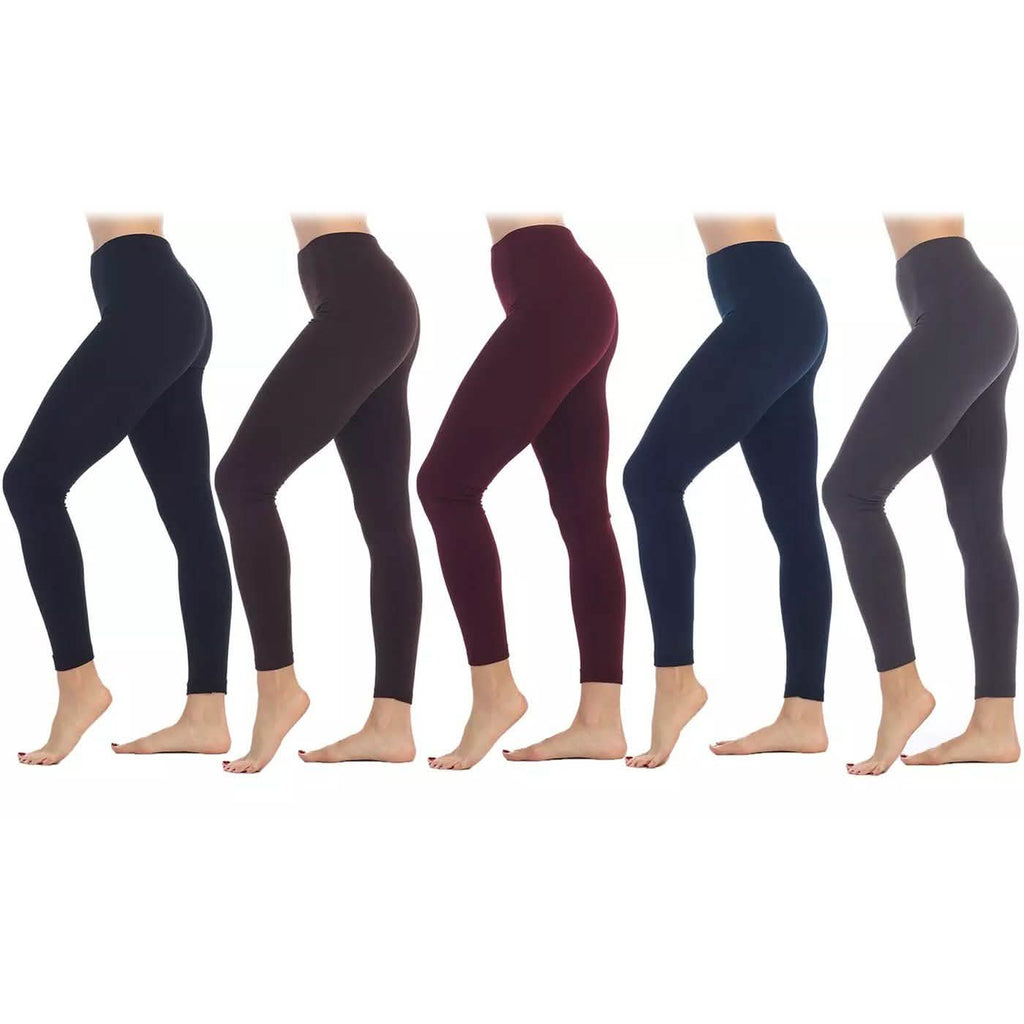 Paquete de 5: Leggings forrados de felpa de primera calidad para mujer