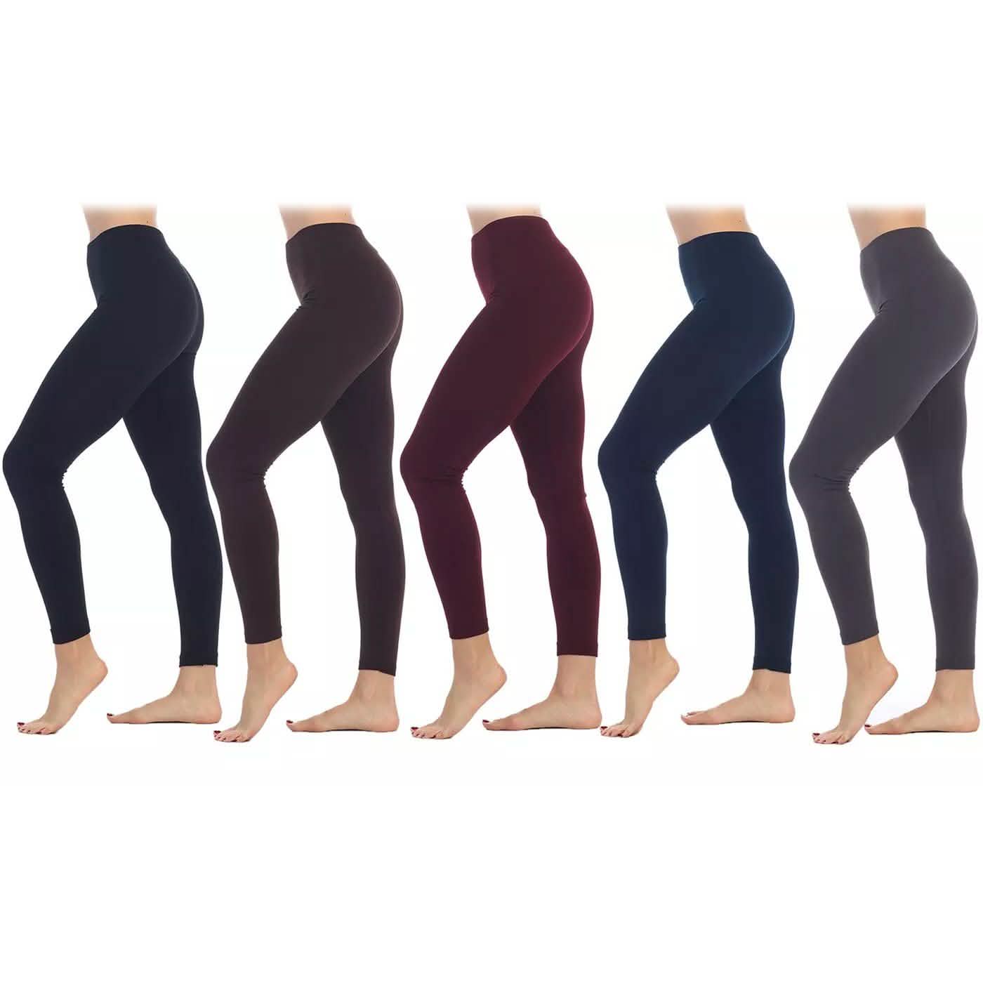 Paquete de 5: Leggings forrados de felpa de primera calidad para mujer