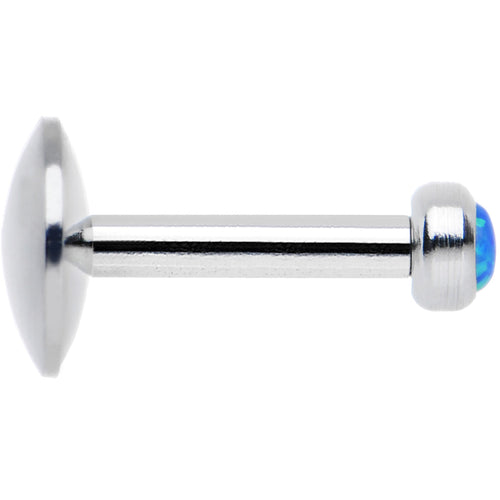 1/4 Steel 2.5mm Synthetic Blue Opal Internal Thread Tragus Earring