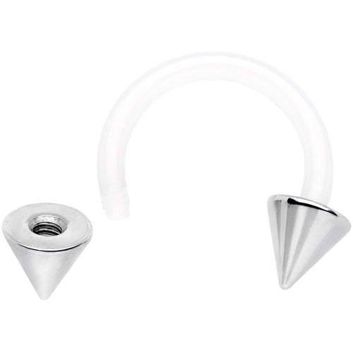 14G 3/8 Flexible Bioplast Cone End Horseshoe Circular Barbell