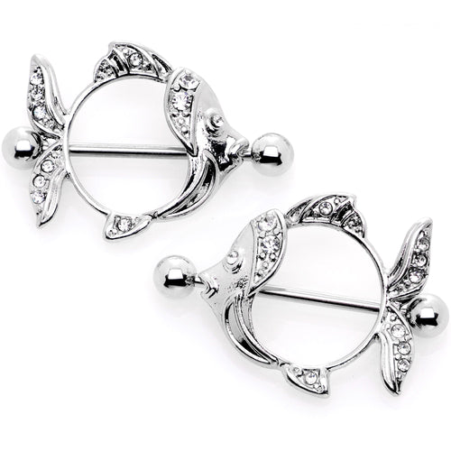14G 9/16 Angelic Angelfish Nipple Shield Set