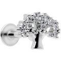 16G 5/16 Clear CZ Gem Tree of Life Labret Monroe Tragus