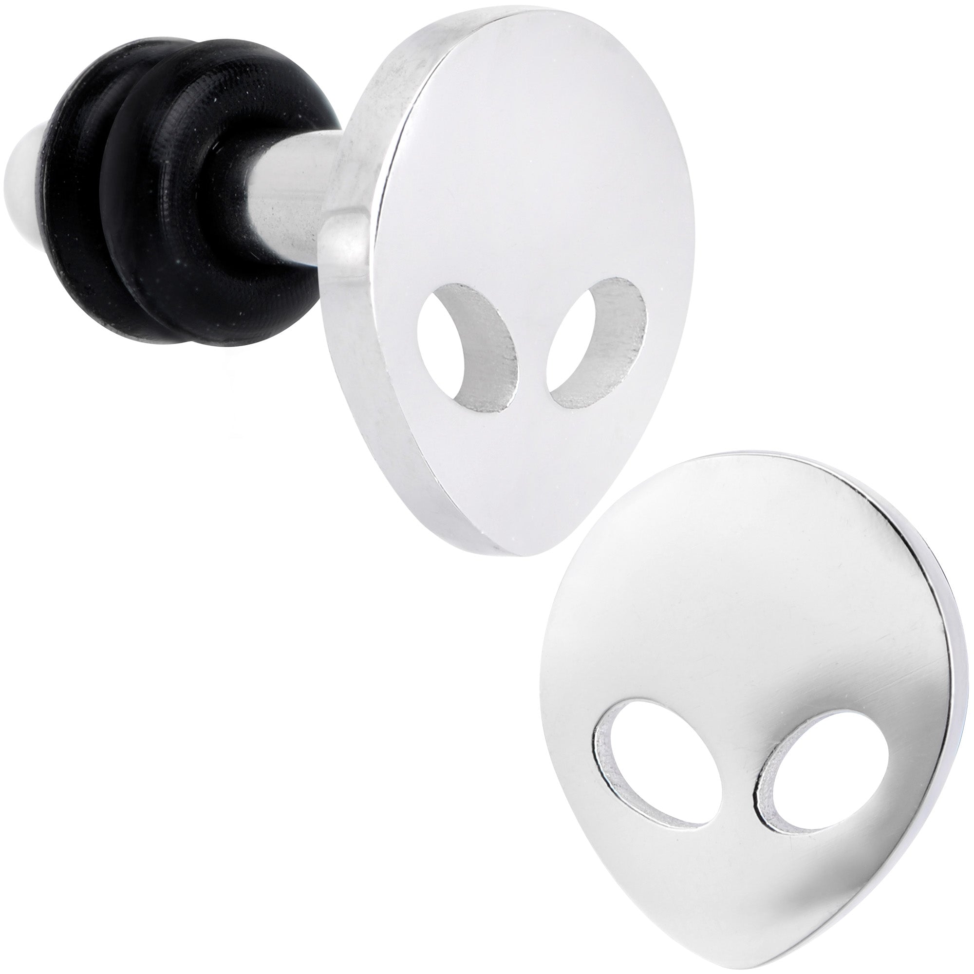 Steel Space Alien Single Flare Plug Set 14G to 2G