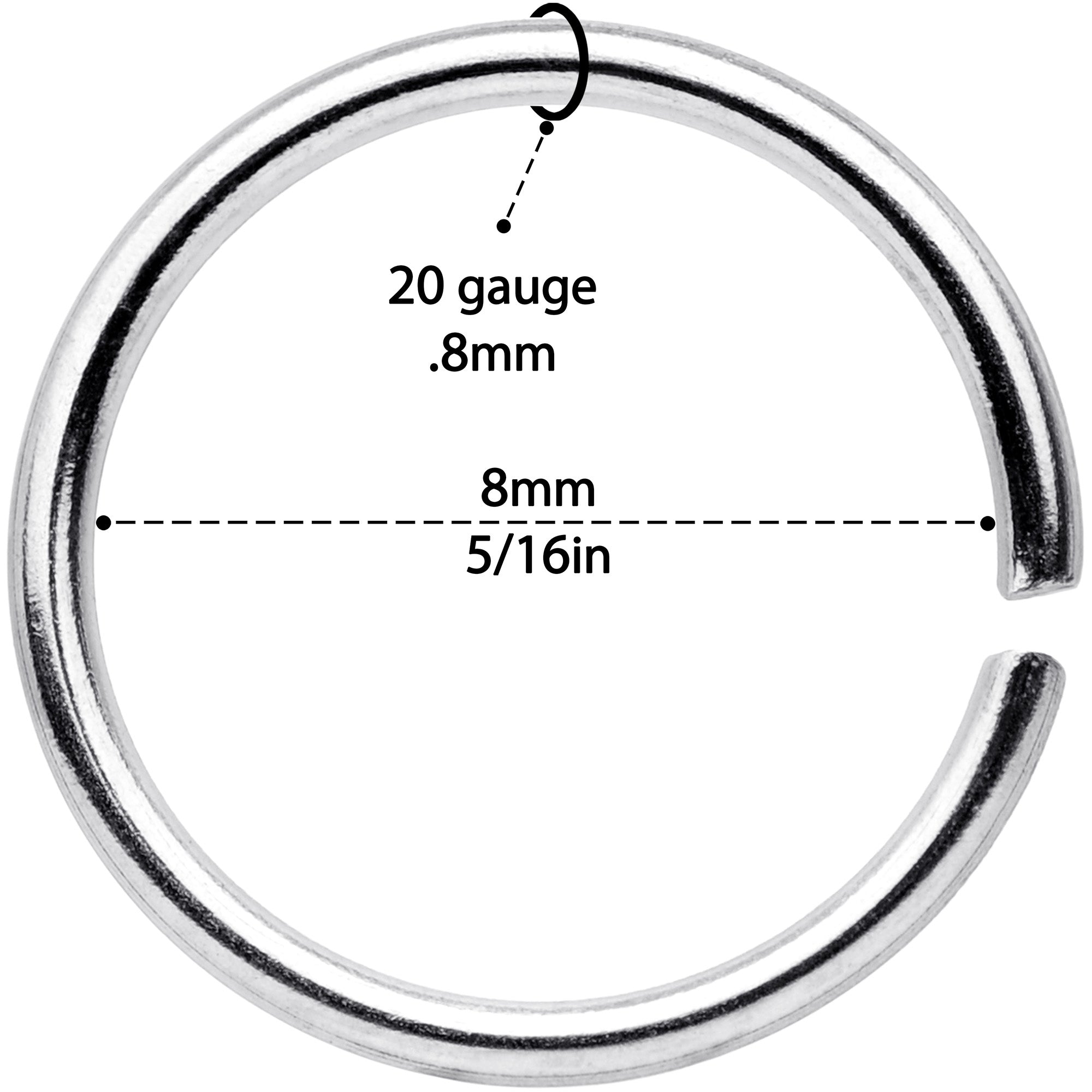 20G 5/16 Black Gold Tone Anodized Seamless Circular Ring Set of 12