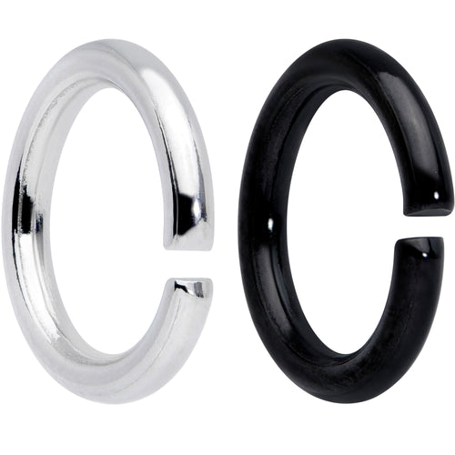 14G 5/16 Steel Black Anodized Seamless Cartilage Ring Set of 12