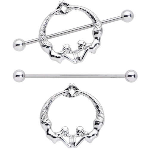 14G 13/16 Double Mermaid Nautical Nipple Shield Set