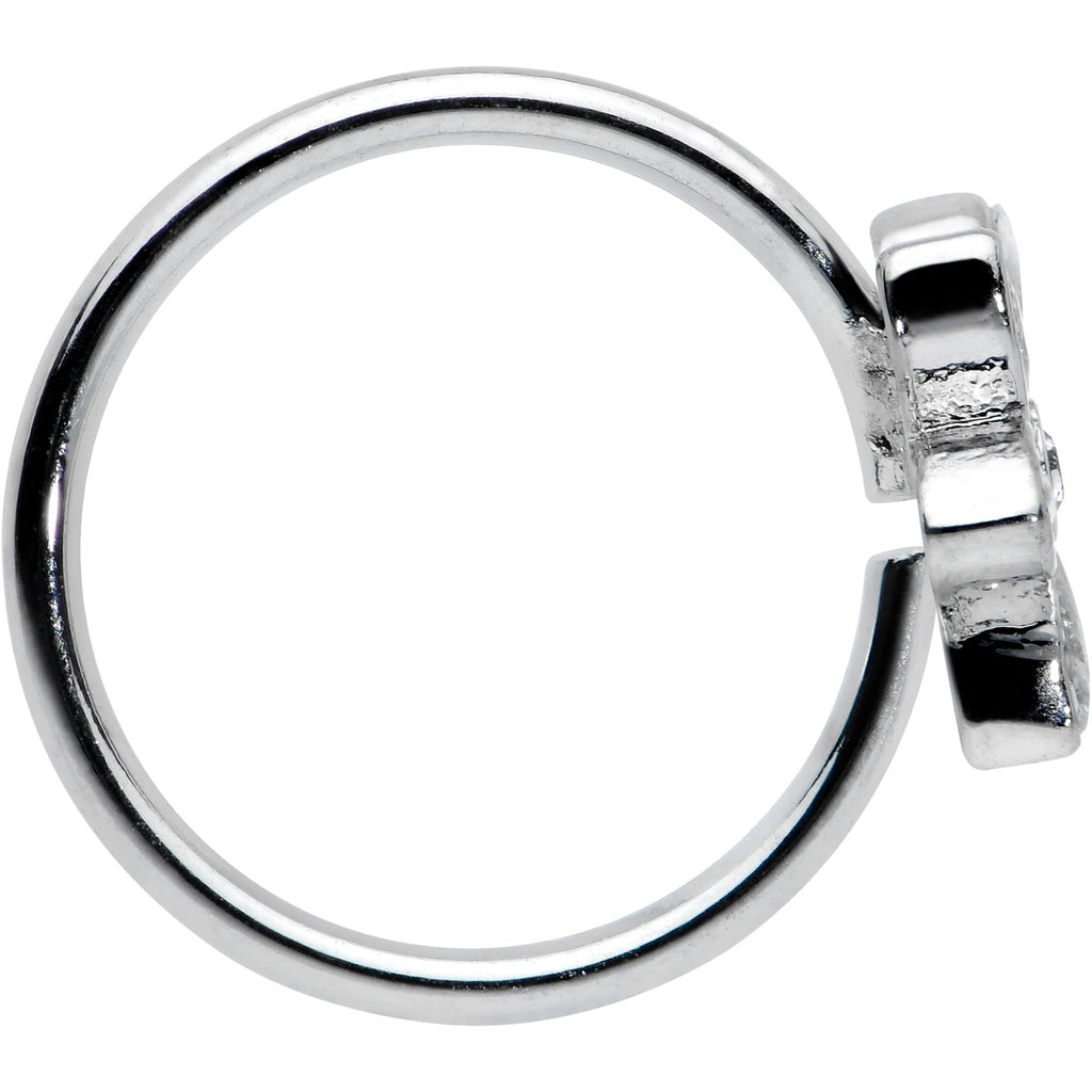 20G 5/16 Clear Gem Fancy Flower Seamless Nose Hoop