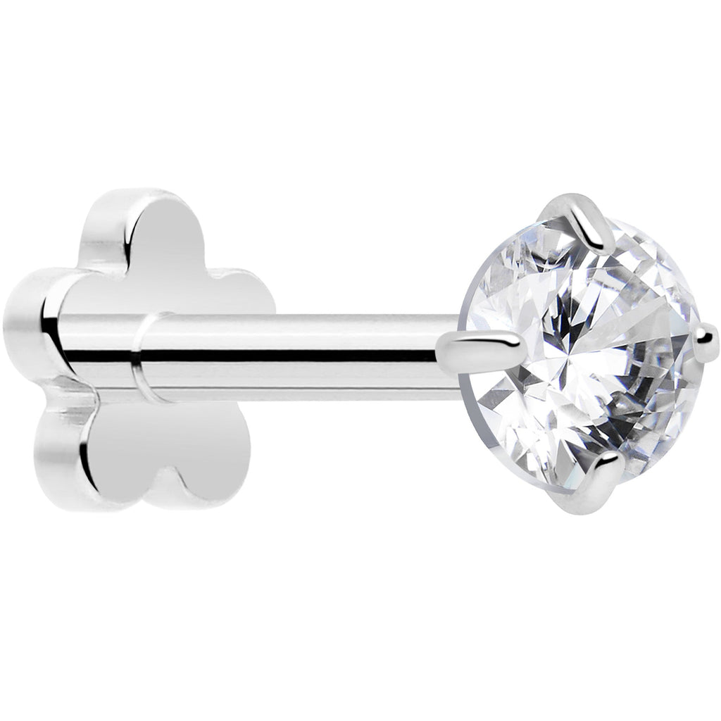 18G 5/16 CZ Implant Grade Titanium Reversible Threadless Flatback