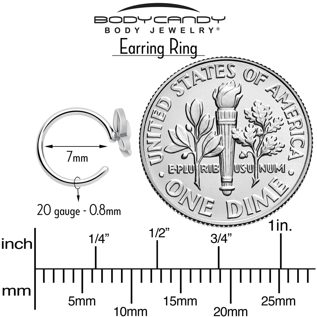 Pendientes de aro abiertos de titanio de grado implante de 20 G con diseño de mariposa
