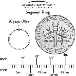 Anillo de segmento articulado de medio cierre de titanio de grado de implante de 20G