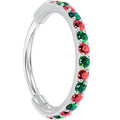 Anillo de nariz con bisagras de titanio, 20G, micro gema - Anillo de nariz de Navidad