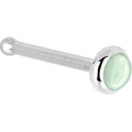 Solid 14K White Gold 2mm Aventurine Quartz Nose Ring