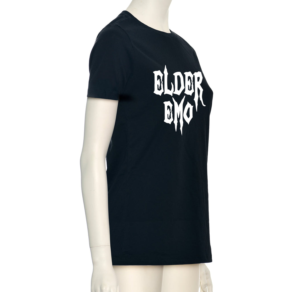Camiseta negra para "Elder Emo" que brilla en la oscuridad