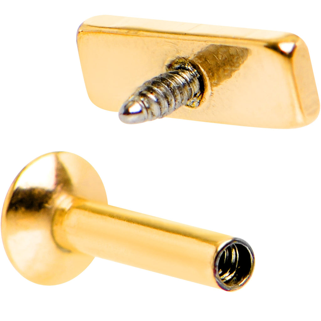 1/4 6mm Oro IP Rectángulo Roscado Interno Daith Cartílago Tragus