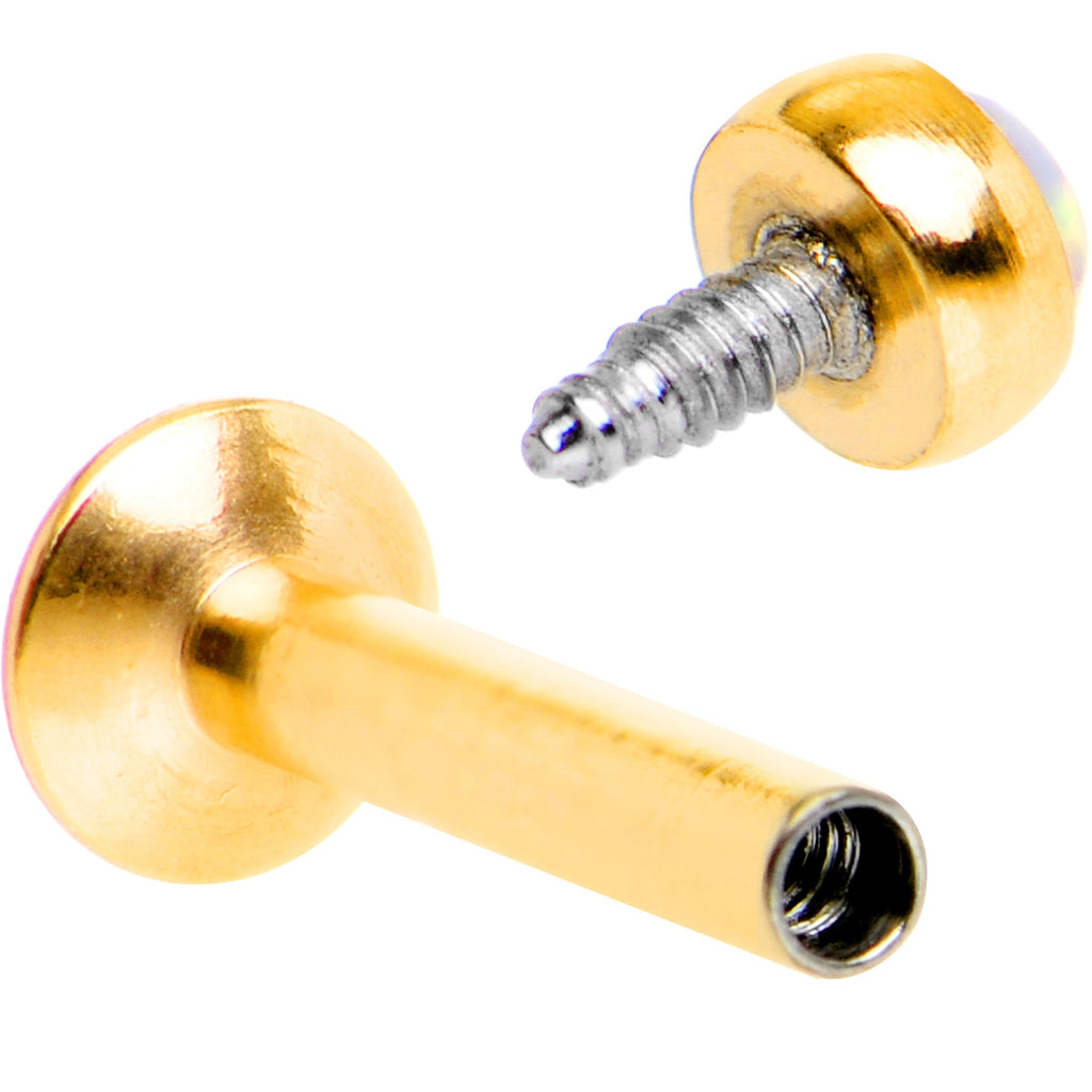 1/4 Ópalo Sintético Oro Rosca Interna Daith Cartílago Tragus