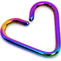 Corazón de titanio anodizado arcoíris recocido de 3/8 para Daith Cartílago Tragus