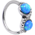 Anillo circular sin fin de ópalo sintético azul de 18G 5/16