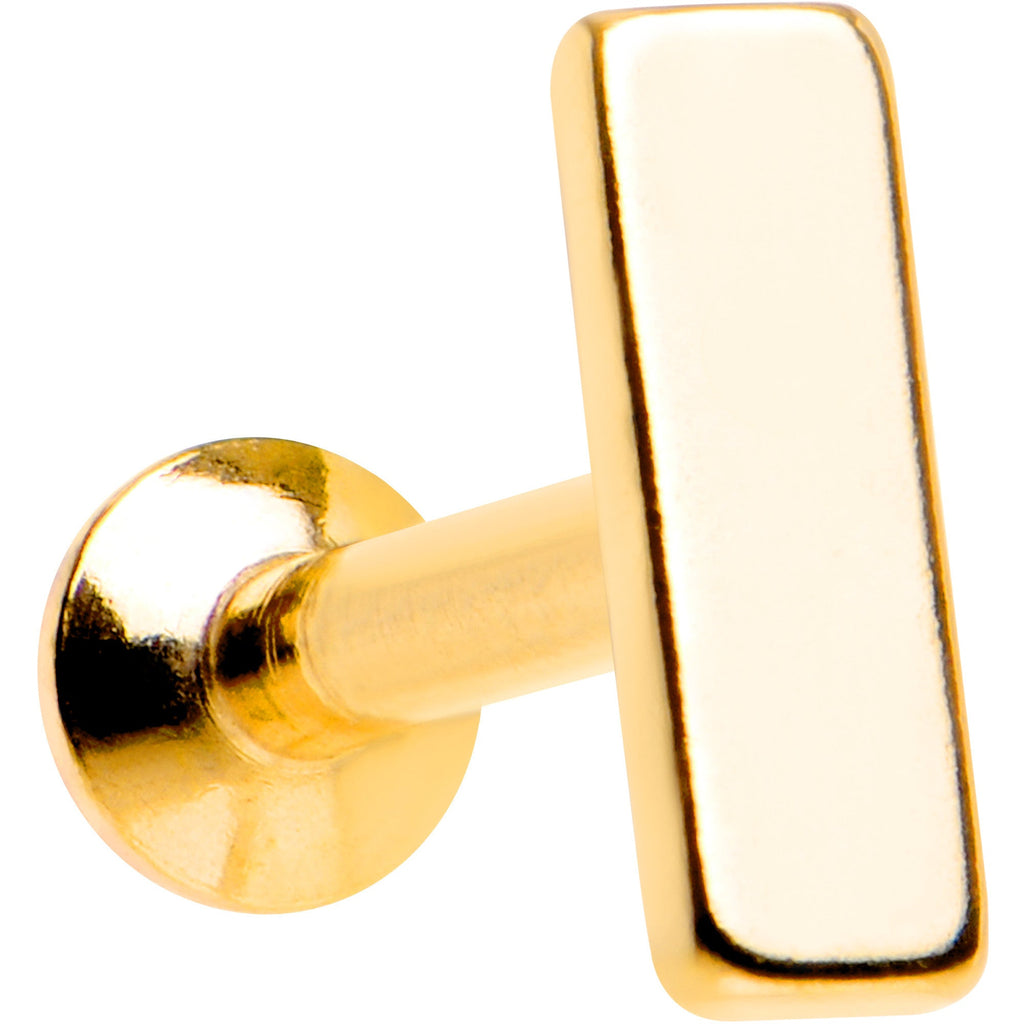 1/4 6mm Oro IP Rectángulo Roscado Interno Daith Cartílago Tragus