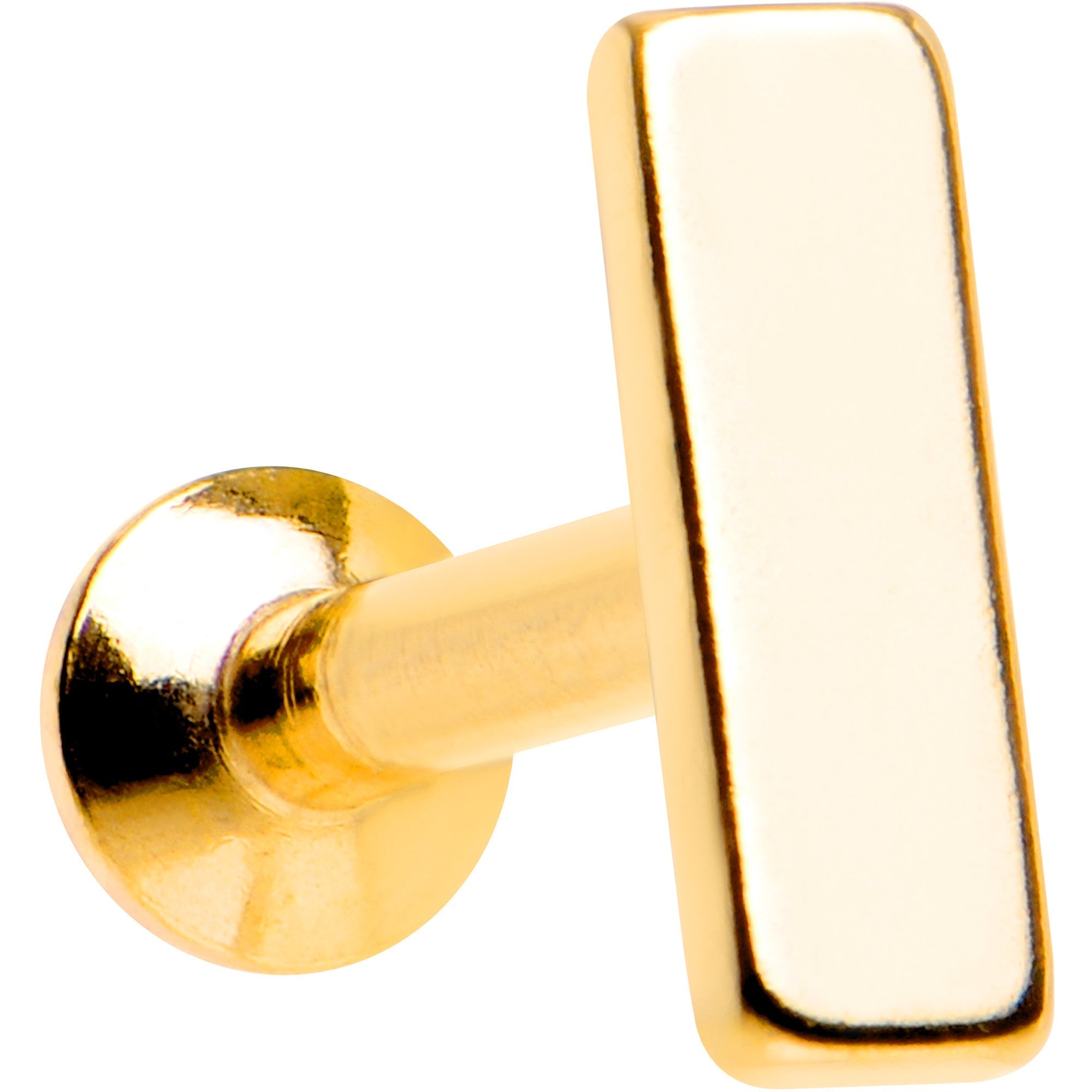 1/4 6mm Oro IP Rectángulo Roscado Interno Daith Cartílago Tragus