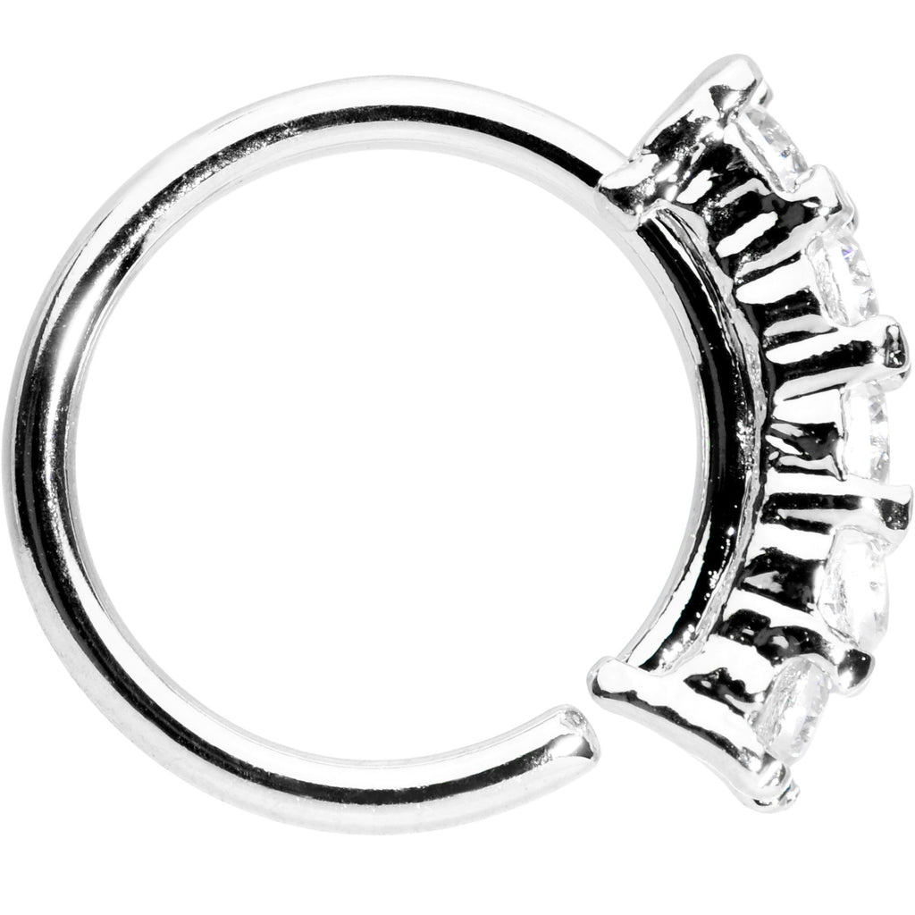 Anillo circular sin fin de 16G 5/16 con quinteto de circonitas transparentes