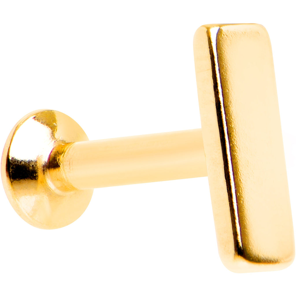 1/4 6mm Oro IP Rectángulo Roscado Interno Daith Cartílago Tragus